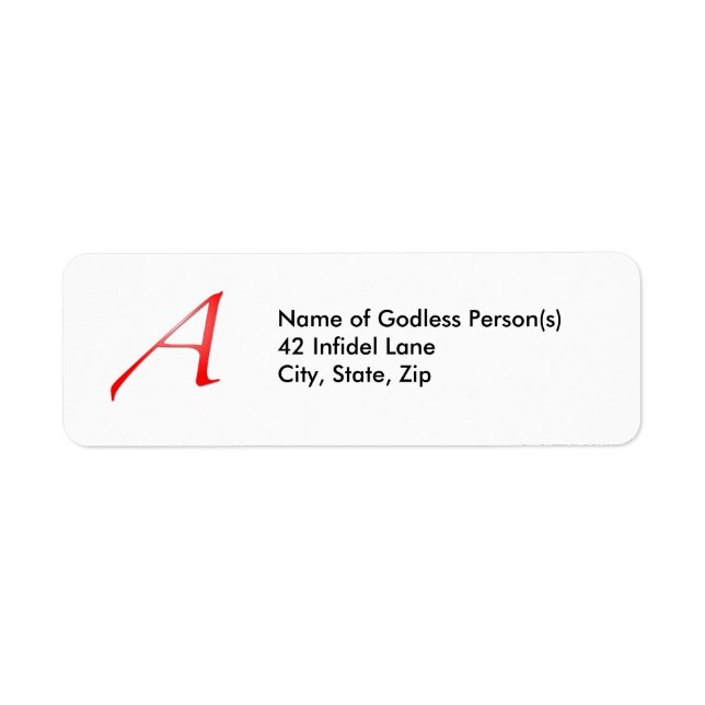 Scarlet Letter "A" Address Labels (Front)