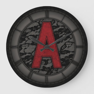 Scarlet Letter A Large Clock