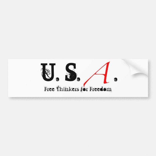 Scarlet Letter small, U. S., ., Free Thinkers f... Bumper Sticker (Front)