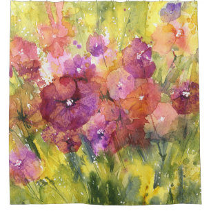 Scarlet Lilac: Vintage Garden Watercolor.