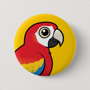 Scarlet Macaw 2 Inch Round Button