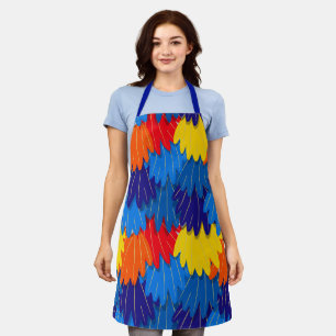 Scarlet Macaw Feathers Pattern Apron