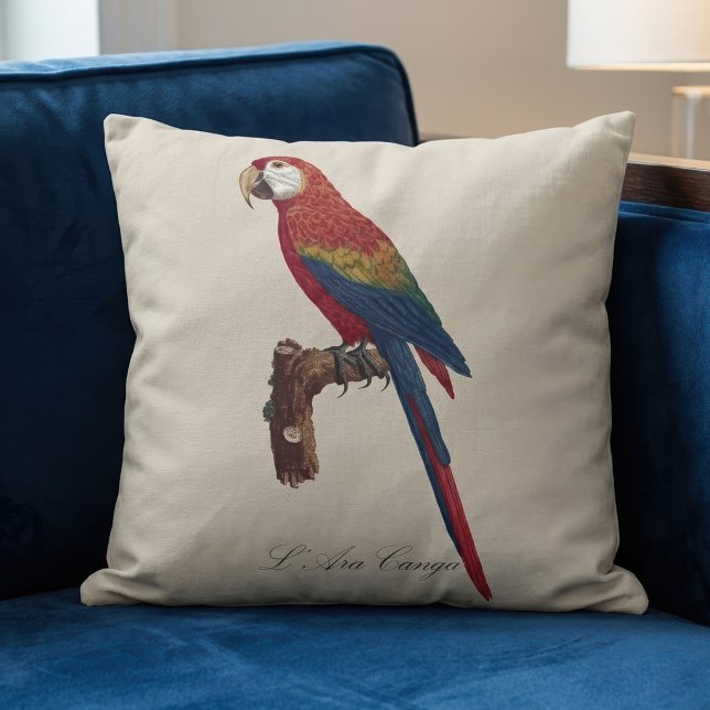 Scarlet Macaw or Red-Breasted Macaw, Ara macao Throw Pillow (Scarlet Macaw or Red-Breasted Macaw, Ara macao. Throw Pillow)