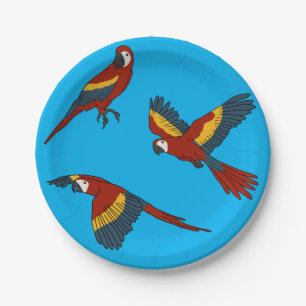 Scarlet Macaw Paper Plate