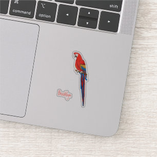 Scarlet macaw parrot cartoon illustration