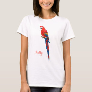 Scarlet macaw parrot cartoon illustration  T-Shirt