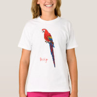 Scarlet macaw parrot cartoon illustration