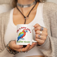 Scarlet Macaw Parrot Coffee Lover Gift