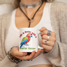 Scarlet Macaw Parrot Coffee Lover Gift