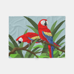 Scarlet Macaw Parrot Gifts Fleece Blanket