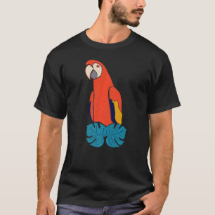 Scarlet Macaw Red Yellow And Blue Bird Graphic T-Shirt