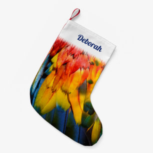 Scarlet Macaw Tropical Bird Personalised Small Christmas Stocking