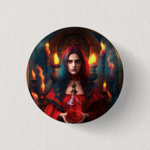 Scarlet Mystic Button 2 1/4 Inch