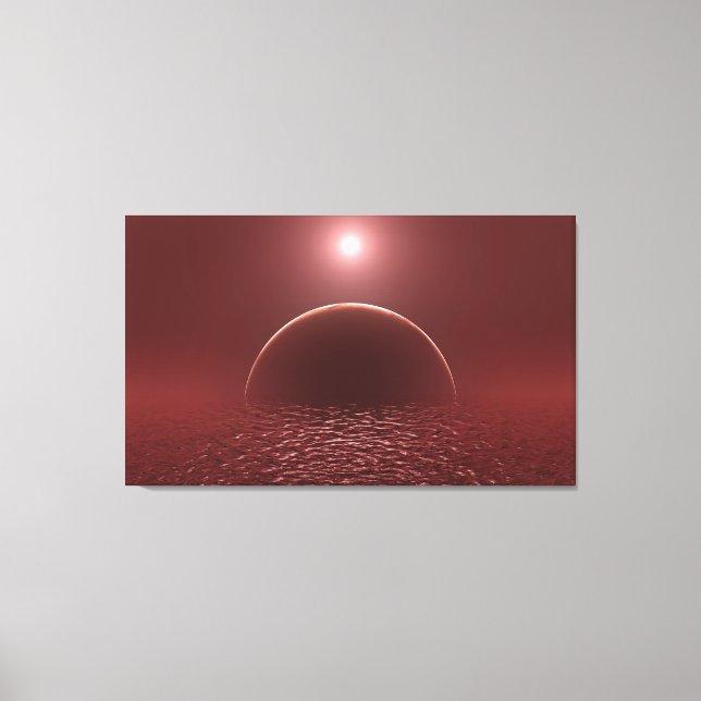 Scarlet Ocean Moon Canvas Print (Front)