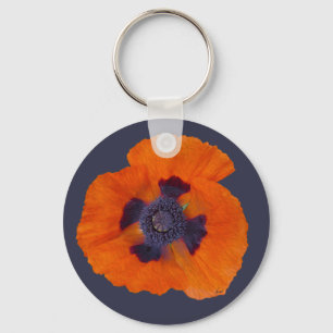Scarlet Orange Poppy 1 Keychain