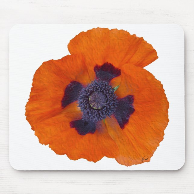 Scarlet Orange Poppy 1 Mouse Pad (Front)