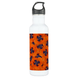 Scarlet Orange Poppy Seamless Pattern 710 Ml Water Bottle