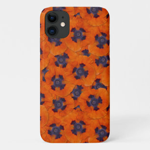 Scarlet Orange Poppy Seamless Pattern iPhone 11 Case