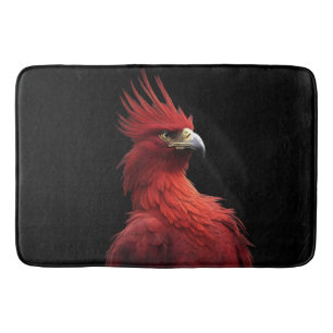 Scarlet Phoenix Sits Proudly Bath Mat