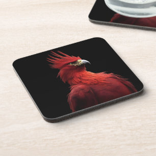 Scarlet Phoenix Sits Proudly Coaster