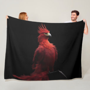 Scarlet Phoenix Sits Proudly Fleece Blanket