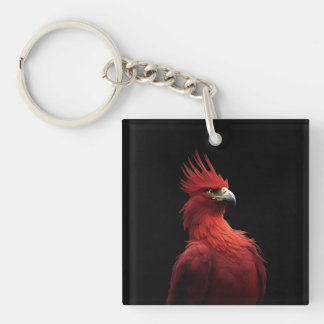 Scarlet Phoenix Sits Proudly Keychain