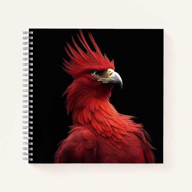 Scarlet Phoenix Sits Proudly Notebook (Front)