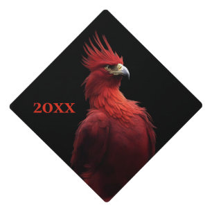 Scarlet Phoenix Sits Proudly Year Graduation Cap Topper