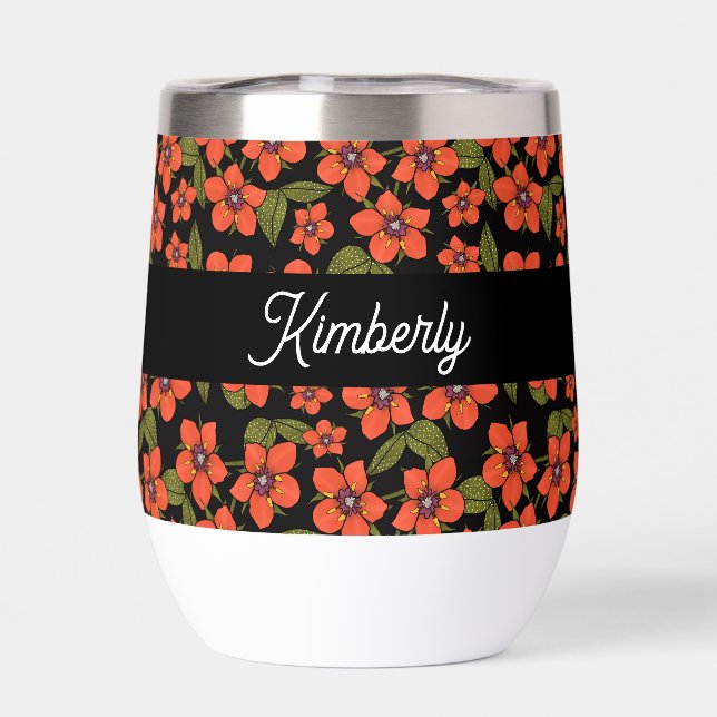 Scarlet Pimpernel Watercolor Monogram Name (Arrière)