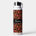 Scarlet Pimpernel Watercolor Monogram Name Water Bottle<br><div class="desc">This boho scarlet pimpernel floral pattern with monogram name would look beautiful while you are working out!</div>