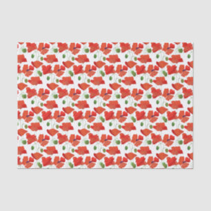 Scarlet Poppies Floral Pattern to Customize Tissue Paper