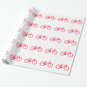 Scarlet Red Bicycle Wrapping Paper