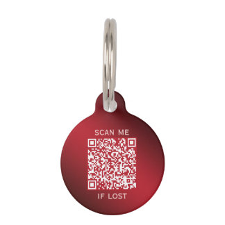 Scarlet Red Custom QR Code Pet ID Tag