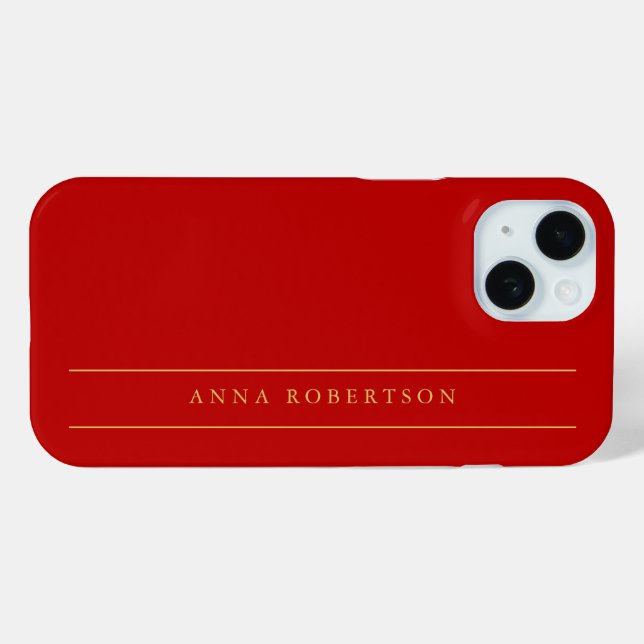 Scarlet Red Gold Colours Add Name Script Case-Mate iPhone Case (Back (Horizontal))