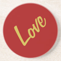 Scarlet Red Gold Colours Love Wedding Calligraphy