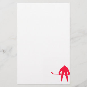 Scarlet Red Hockey Stationery