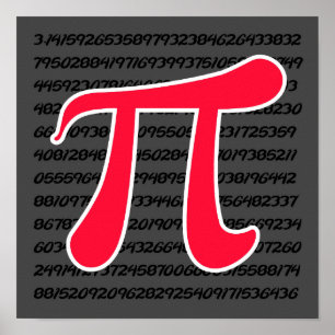 Scarlet Red Pi Symbol Poster