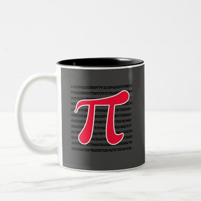 Scarlet Red Pi Symbol Two-Tone Coffee Mug (Left)