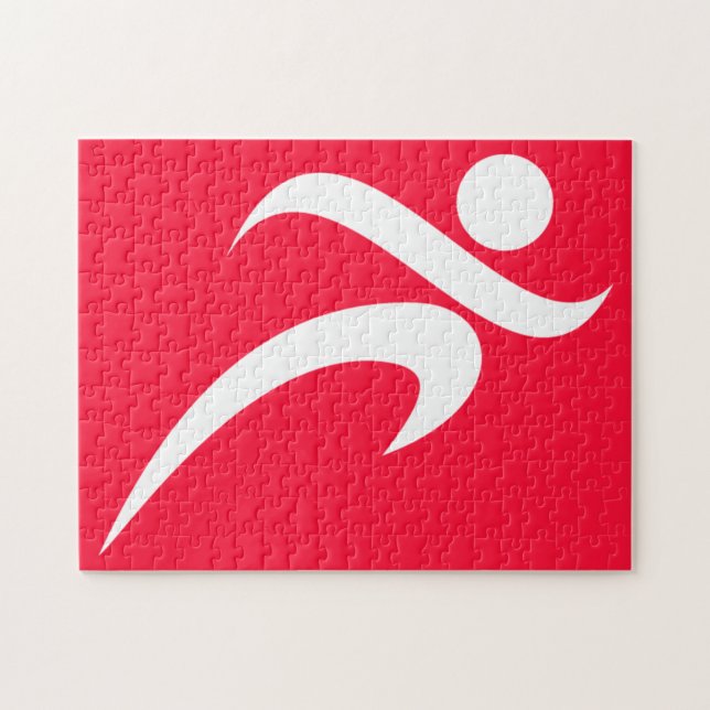 Scarlet Red Running Jigsaw Puzzle (Horizontal)