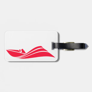 Scarlet Red Speed Boat Luggage Tag