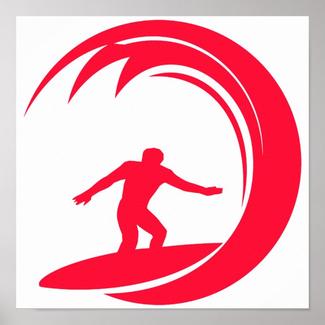 Scarlet Red Surfing Poster (Front)