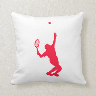 Scarlet Red Tennis Throw Pillow