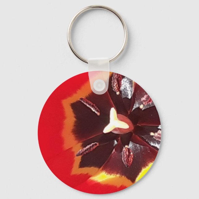 Scarlet Red Tulip  Keychain (Front)