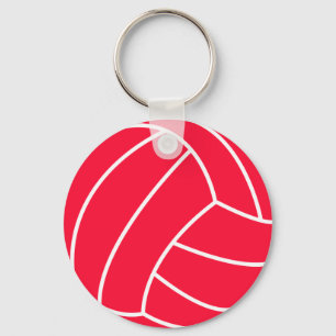 Scarlet Red Volleyball Keychain