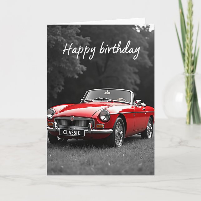 Scarlet Roadster Birthday Card (Front)