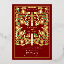 Scarlet Royal Sword Floral Fantasy Wedding