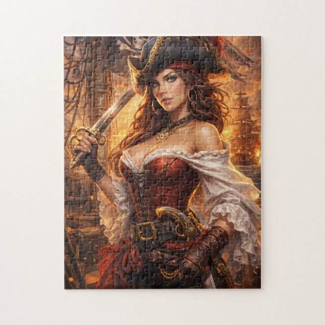 Scarlet Seas Pirate Queen Jigsaw Puzzle (Vertical)