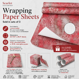 Scarlet Sediment Wrapping Paper Sheet