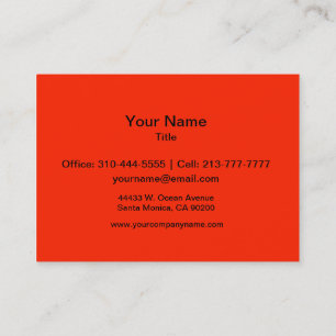 Scarlet Solid Colour Business Card