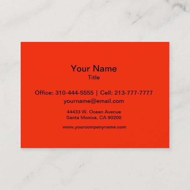 Scarlet Solid Colour Business Card (Back)